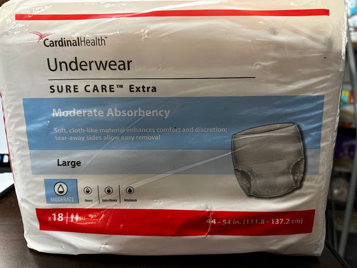 CardinalHealth Underwear Sure Care Extra Moderate 18ct